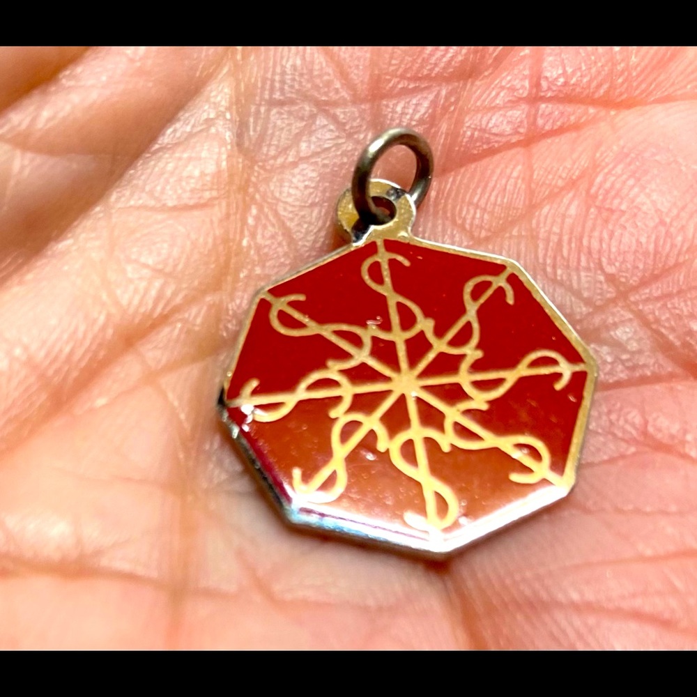 Vintage new, never used Vintage Campfire girl $$ charm. Best guess: from 1972.